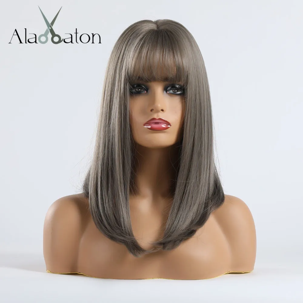 Парик для косплея ALAN EATON с прямыми серыми льняными ясенями синтетические волосы