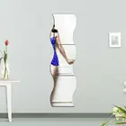 6 шт., самоклеящиеся зеркальные настенные 3d-наклейки в форме волн