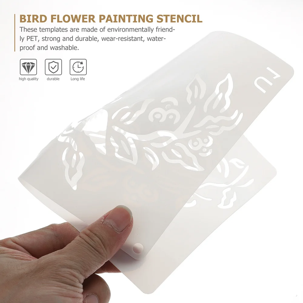 

20Pcs Bird Flower Drawing Template Useful Painting Stencil DIY Supplies