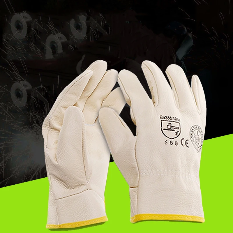 Сварочные перчатки промышленная защита воловья кожа мягкая изоляция