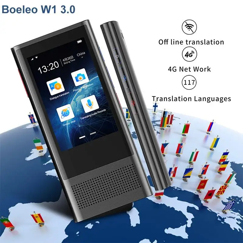 Переводчик Boeleo с сенсорным экраном 3 1 дюйма 117 языков Wi Fi 4G bluetooth офлайн Запись