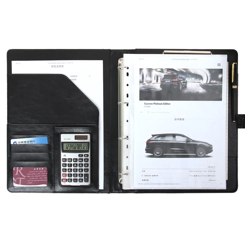 A4 Bring a папка с калькулятор лятором многофункциональный кожаный Органайзер