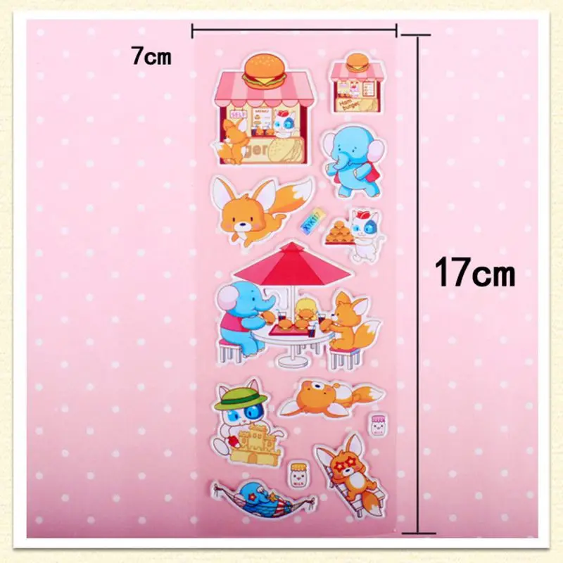 Pegatinas de dibujos animados en 3D de Hello KT para ni&ntilde;os y ni&ntilde;as, pegatinas hinchables aleatorias, regalos de cumplea&ntilde;os, 10 hojas-3