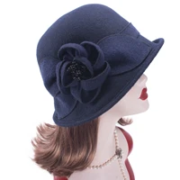 womens vintage style asymmetrical brim cloche bucket 60 wool winter hat t492