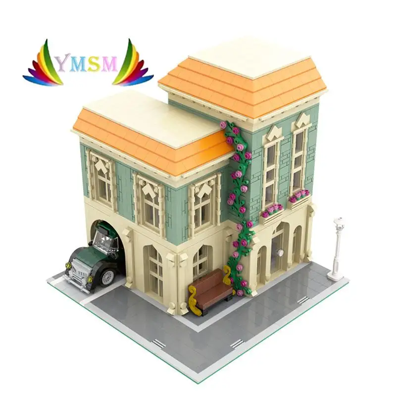 

Diy Post Office &Delivery Car Model MOC Modular Street View Series Architecture Creative Building Blocks Deco Bricks Kids Toys