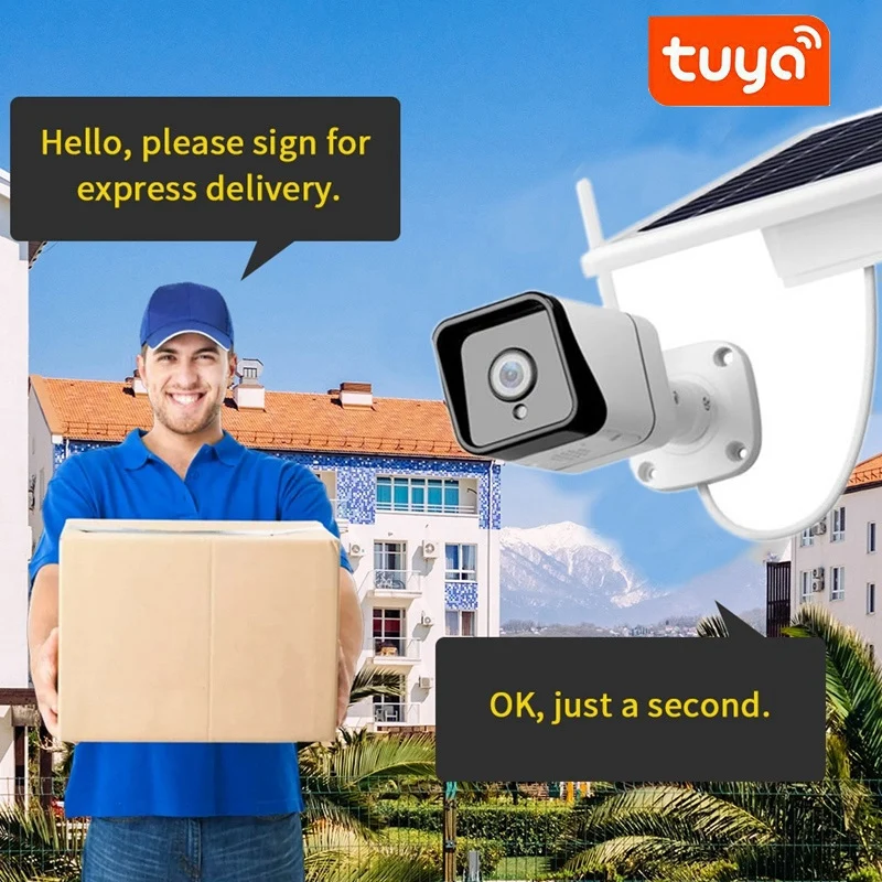 

Wifi Tuya Solar Low Power Battery Camera Night Vision Microwave Motion Detected Outdoor IP Cam Smart Life APP Control