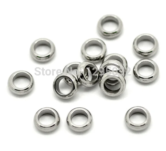 

50Pcs Spacer Beads Stainless Steel Closed Rings Silver Tone Charms Jewelry DIY Findings 5mm(1/4")