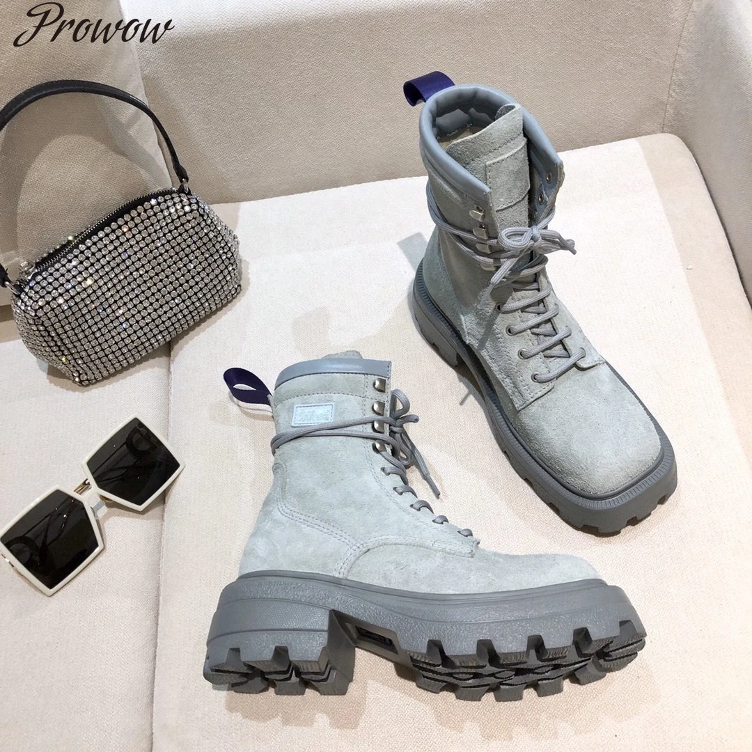 

Женские ботильоны из натуральной кожи на шнуровке с квадратным носком