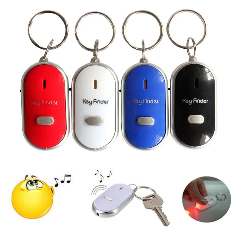 

Mini Anti-lost Key Finder Whistle Flashing Beeping Remote Lost Keyfinder Locator Keyring Tag Tracker 4 Colors Smart Key Finder