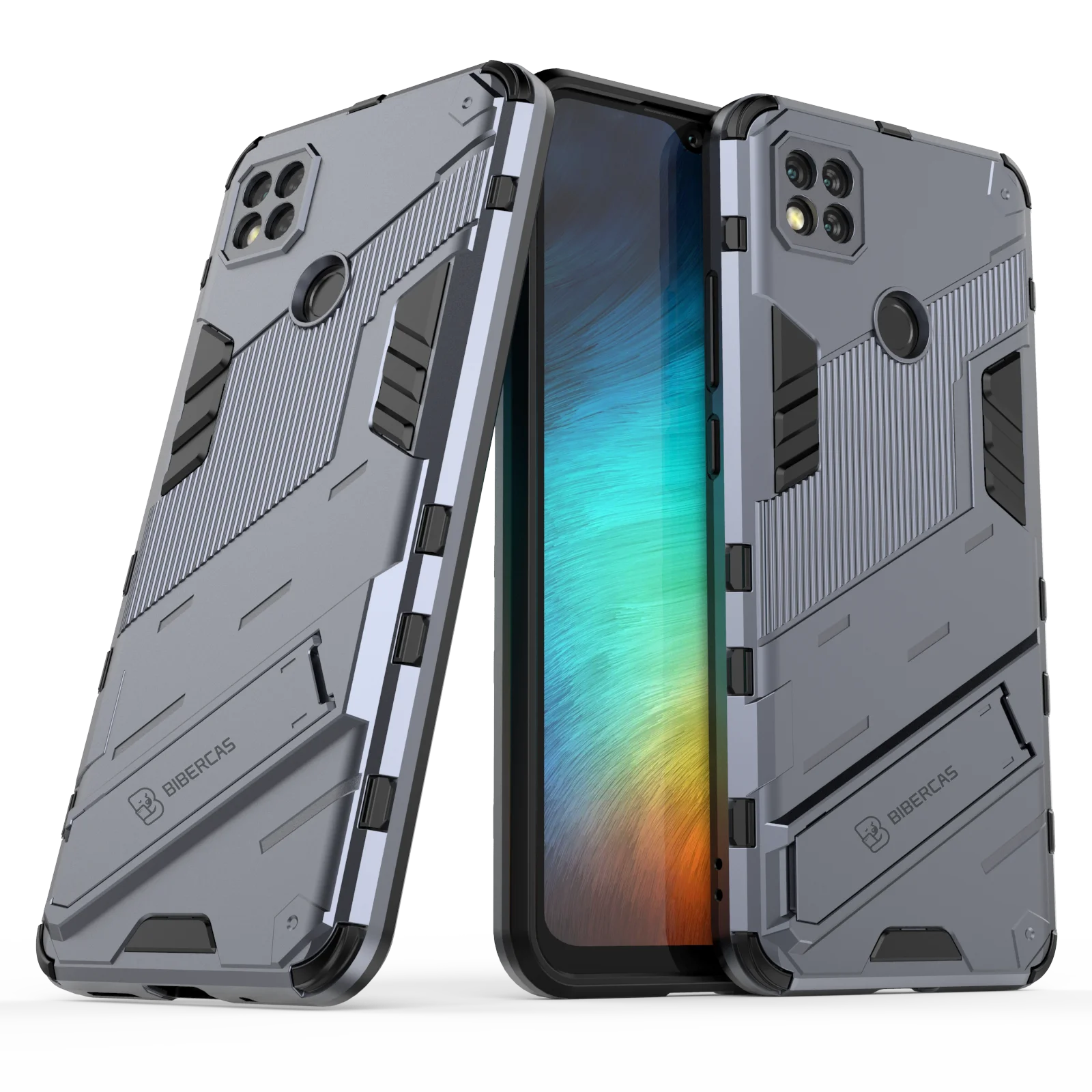 

Shockproof Armor Rugged Phone Case For Xiaomi Redmi Note 9T 9 9S 9C 9A Power 10X 4G Pro Max Protection Invisible Bracket Cover