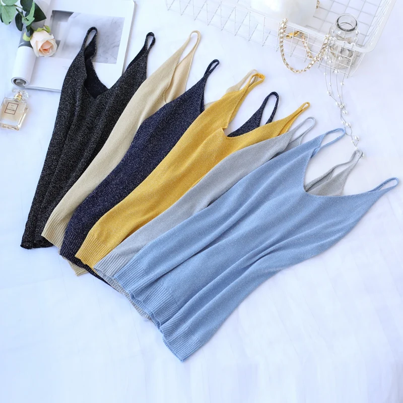 

Новинка 2021, летняя футболка, Женская эластичная футболка оверсайз, женская одежда, женские топы, майка без рукавов, женский топ-труба, вязана...