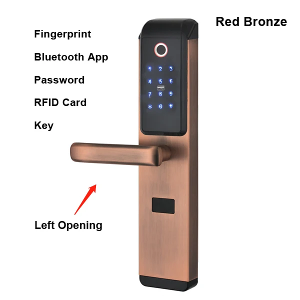 Finger Silver-Left Безопасность Смарт биометрический отпечаток пальца цифровой код RFID карты электронный дверной замок с Bluetooth App WiFi для дома - Цвет: Finger Silver-Left