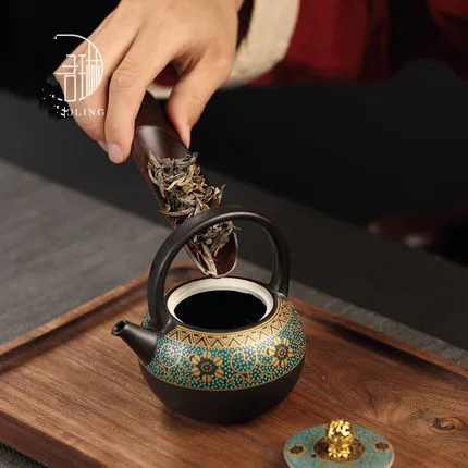 Ebony Аксессуары для чая церемония шесть джентльменов зажим трубки ложка набор