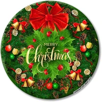 merry christmas round metal tin sign beautiful christmas wreath christmas party supplies decorations christmas sign