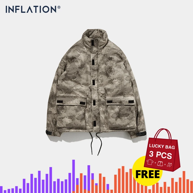 Инфляция дизайн высокий Для мужчин парка куртка светильник с камуфляжным