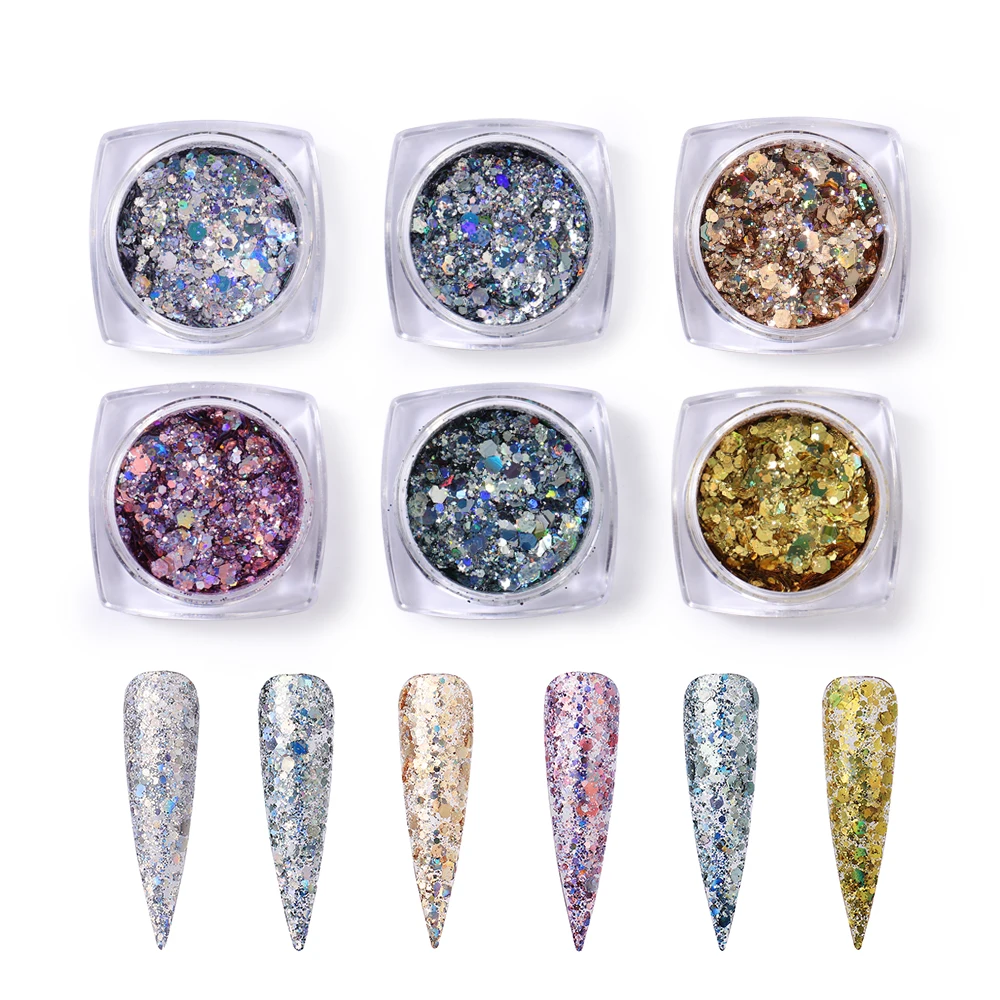 12 видов цветов/набор многоразмерный Набор для дизайна ногтей с шестигранной