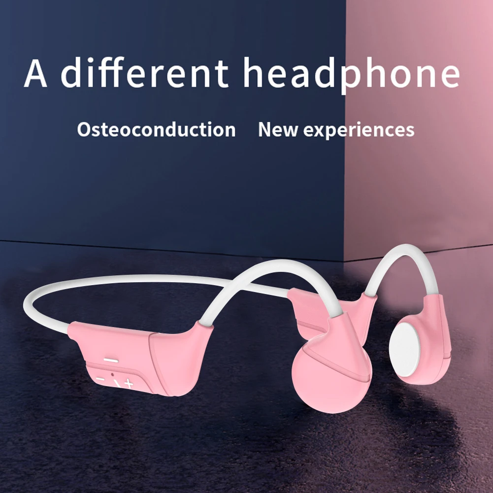 

Черные/розовые беспроводные Bluetooth-наушники; Стереонаушники с басами; Спортивная Гарнитура V12 с костной проводимостью; Уличные спортивные на...