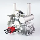 VVRC RCGF 120cc двухцилиндровый бензиновыйбензиновый двигатель с двойным цилиндром с глушителемиглойсвечей зажигания для радиоуправляемых моделей самолетов