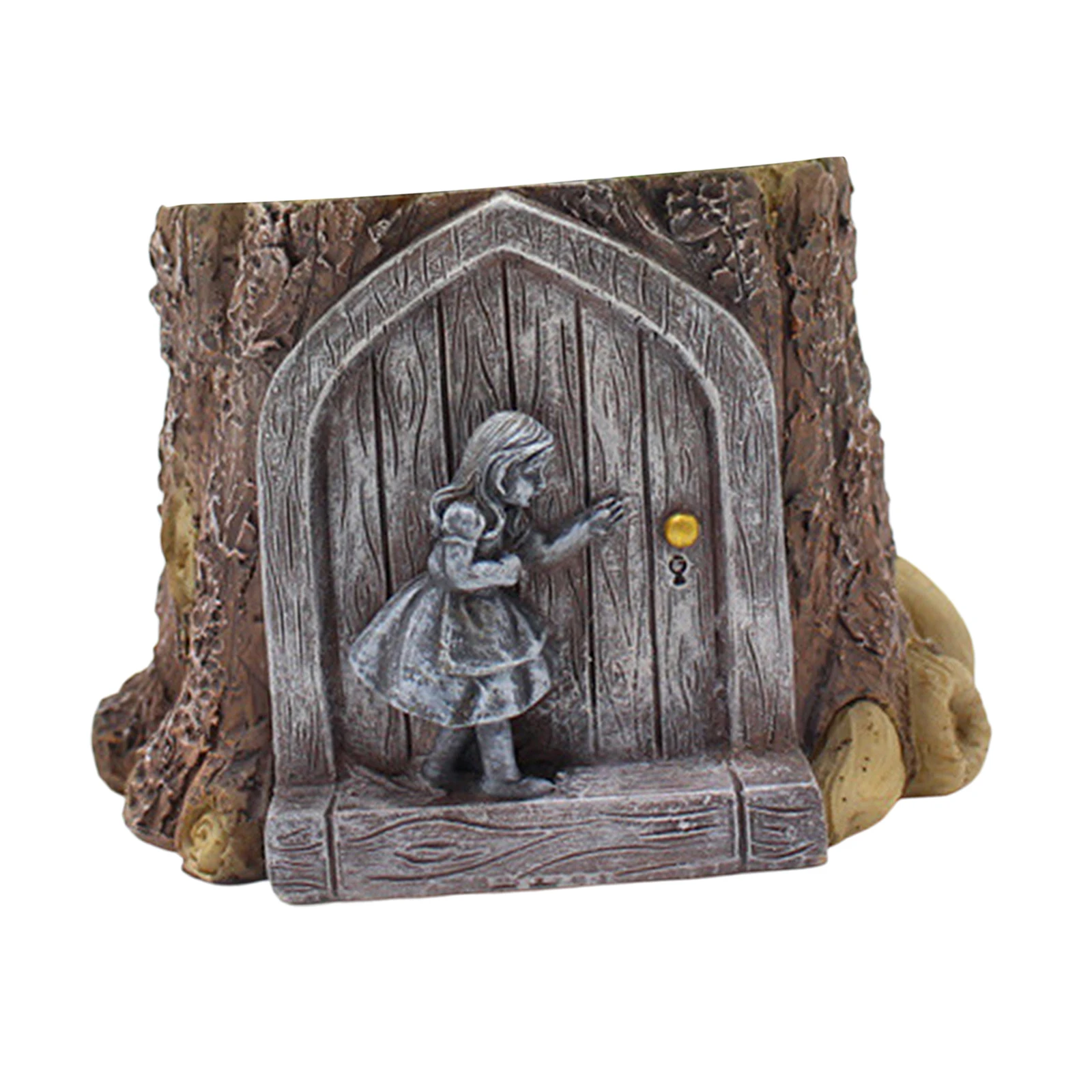

Micro Landscape Tree Trunk Flower Pot Vase Fairy Door Resin Craft Plant Pot Planter for Succulent Aloe Plant Herbs