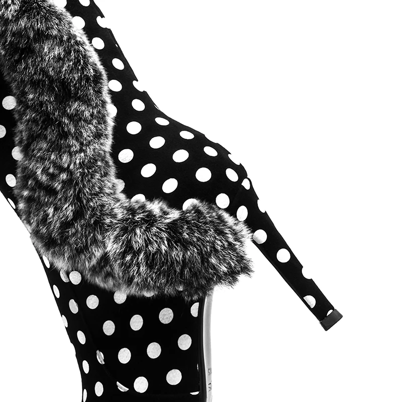 Женские ботильоны на искусственном меху с острым носком|Женские полусапожки| |