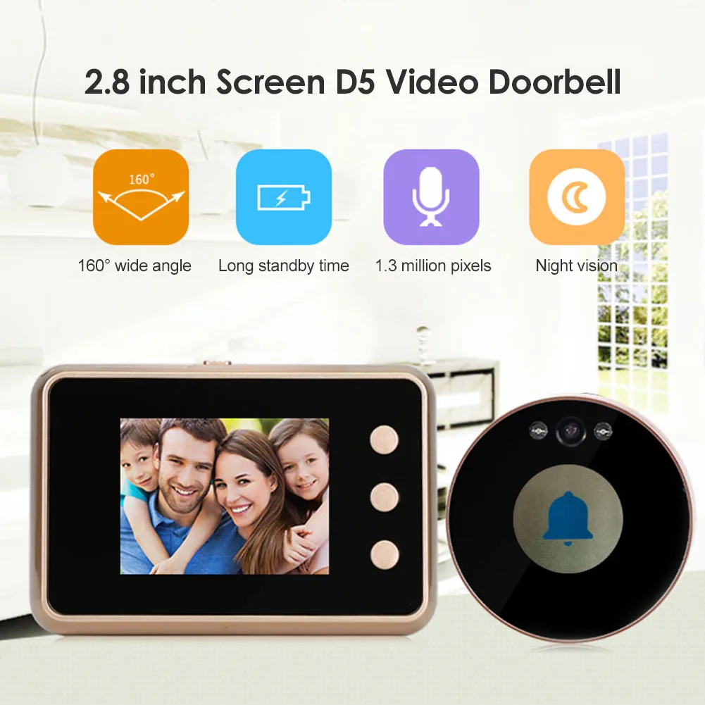 

2.8 inch TFT LCD Digital Doorbell Camera Wireless Video Electronic Door Peephole Night Vision Viewer Outdoor Door Eye
