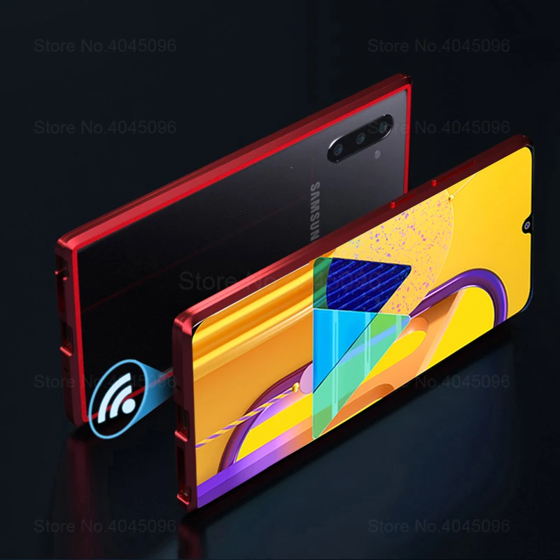 Magnet Metal Double Sided Glass Case For Samsung Galaxy M30s Magnetic Flip on samsun m30 s 6.4 inch Protective Cover | Мобильные
