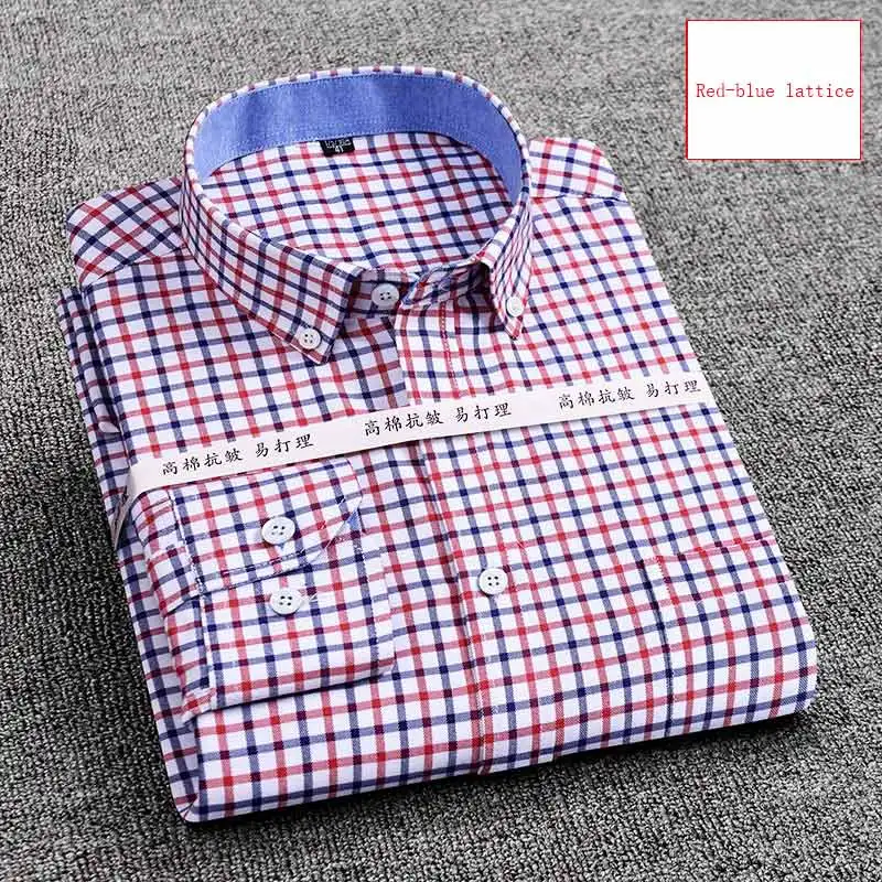 Оксфордская Однотонная рубашка на пуговицах с длинным рукавом мужская коротким