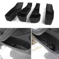 4pcsset door side storage for tesla model y 2016 2021 car seat gap storage box for pocket organizer phone holder black