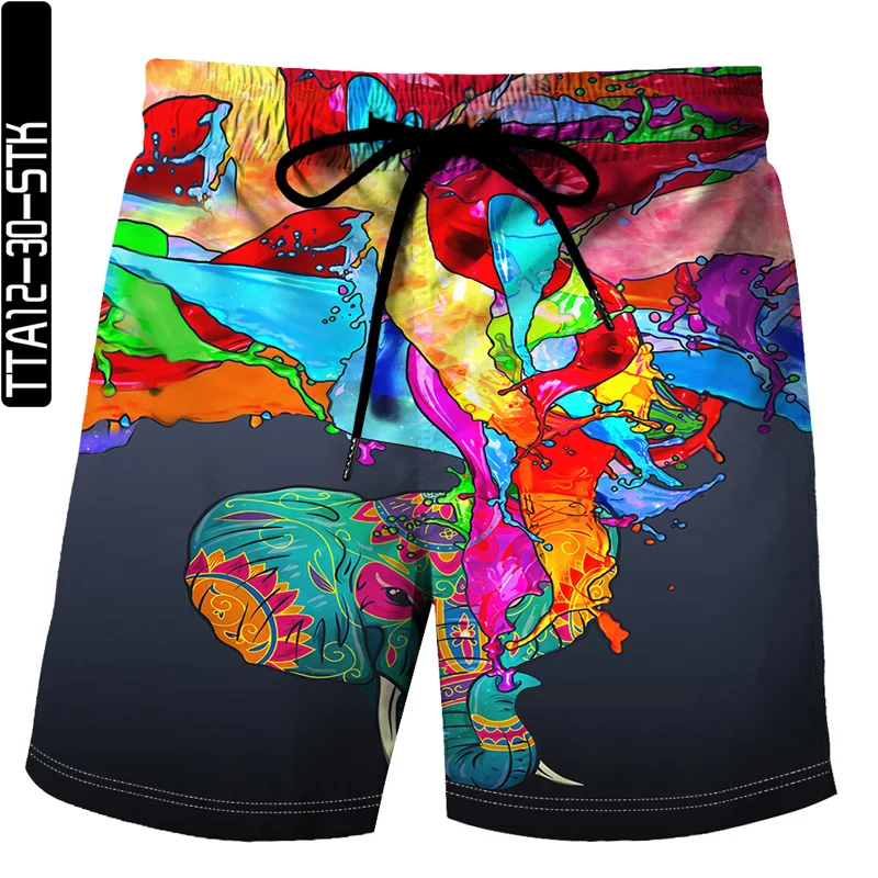 

Summer 3D men/women shorts beach pants casual shorts drawstring shorts Running sweatpants Elephant 4-16 new Style