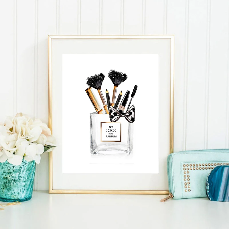 Флакон парфюма для макияжа модная Настенная картина акварельный парфюм