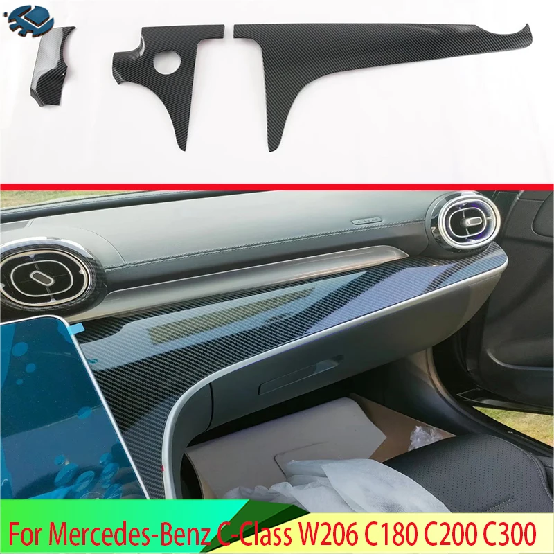 Для Mercedes-Benz C-Class W206 C180 C200 C300 2022 2023 стиль из углеродного волокна центральная