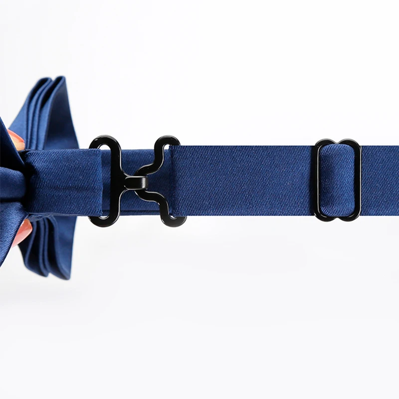 Designer Brand Fashion Two Layer Bowtie For Men High Quality Groom Wedding Party Butterfly Bow Tie Set Pocket Gift Box Navy Blue
