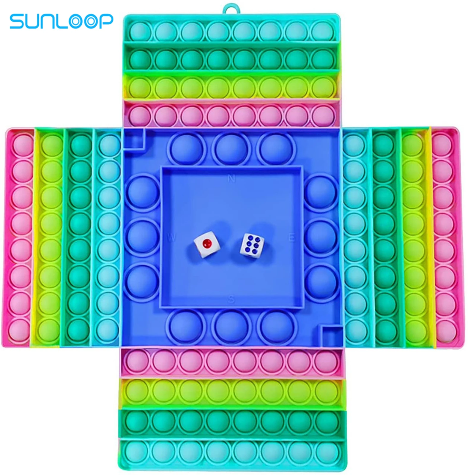 Большая игрушка-антистресс для разных игроков Детская Радужная шахматная доска