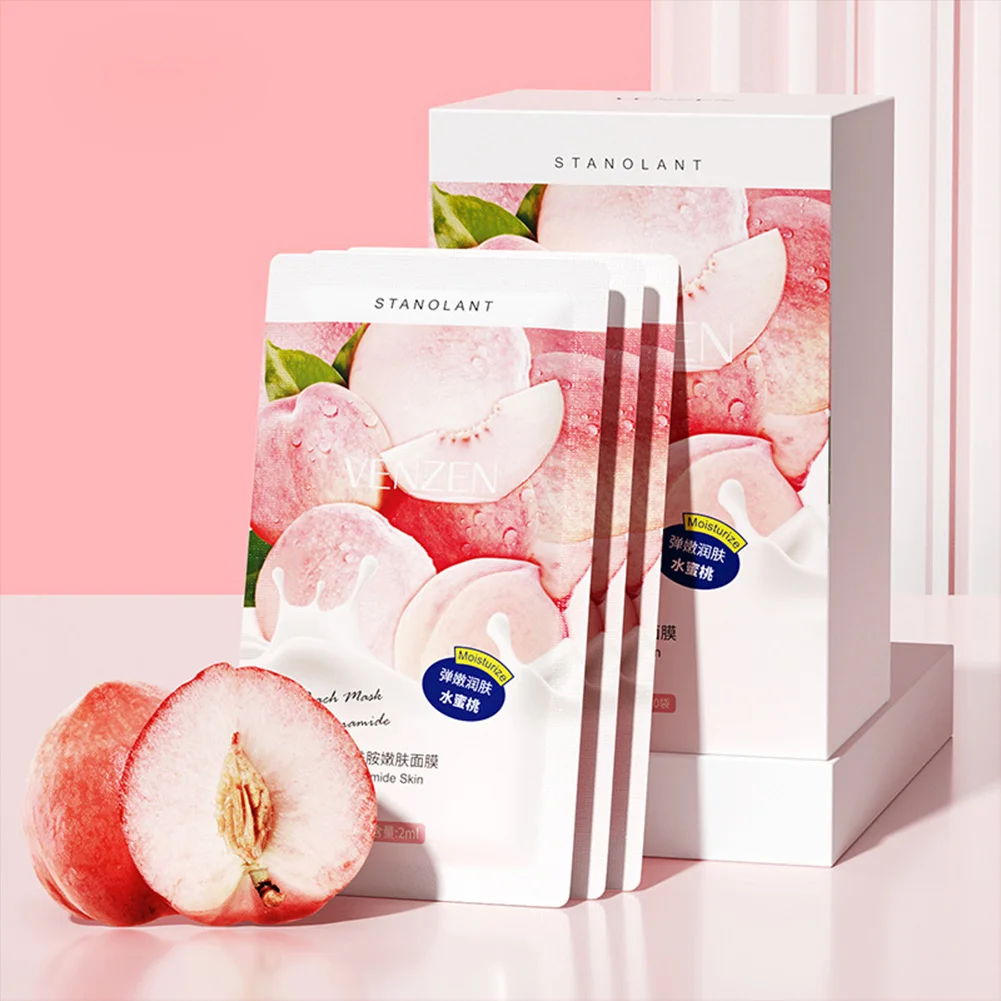 

30pcs/lot Peach Niacinamide Sleep Mask Shrink Pore Brushing Facial Mask Moisturizing Disposable Mask Firming And Brighten Skin