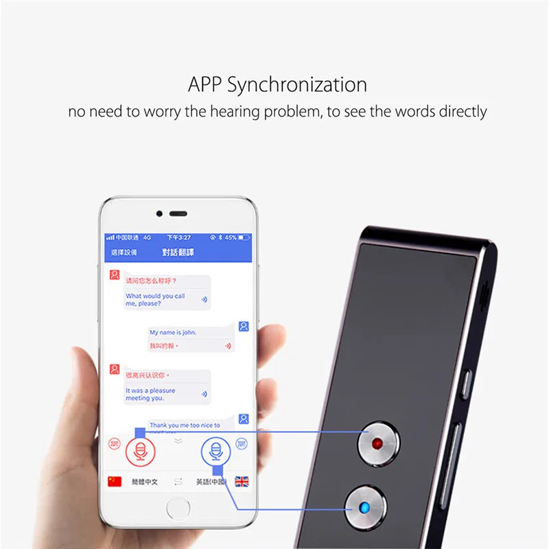 Многоязычный портативный Smart Voice T8 переводчик двусторонний в режиме реального