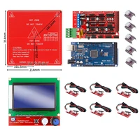 ramps 1 4 kit with mega 2560 r3 heatbed mk2b 12864 lcd controller drv8825 mechanical switch cables for 3d printer