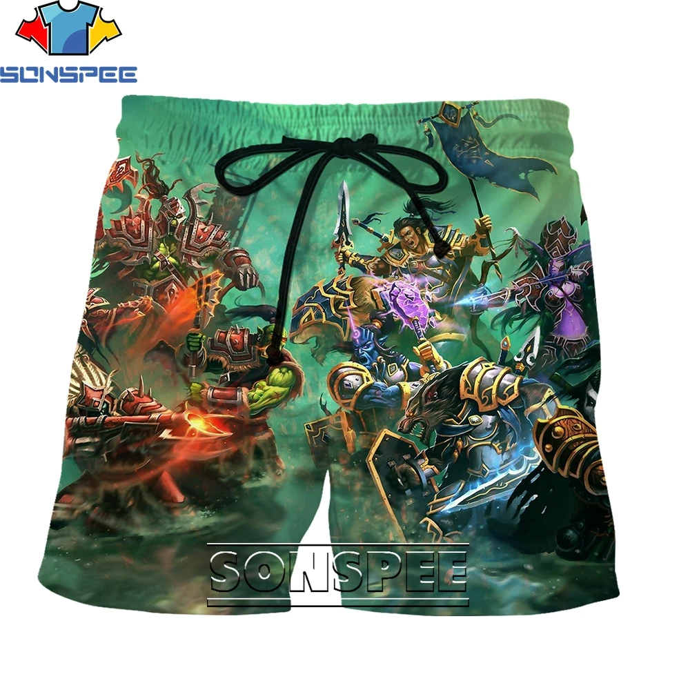 

SONSPEE Cartoon Warcraft Dark Ranger Warder 3D Printing Men's Shorts Summer Creative Harajuku Hip Hop Personality Casual