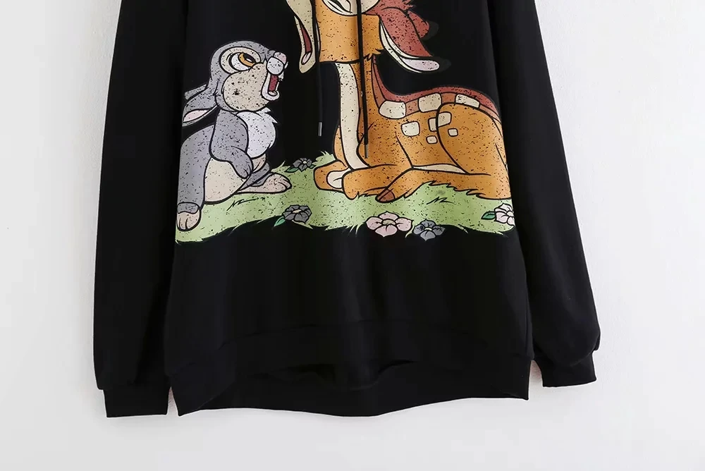 MORNING MOOD Олень Кролик принт женский милый пуловер Женская зимняя одежда