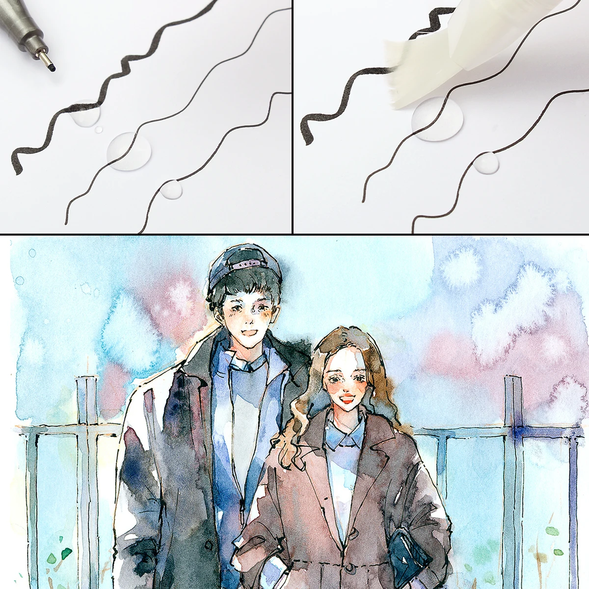 10/шт Водонепроницаемая игла ручка мультяшный Дизайн Эскиз для рисования Pigma