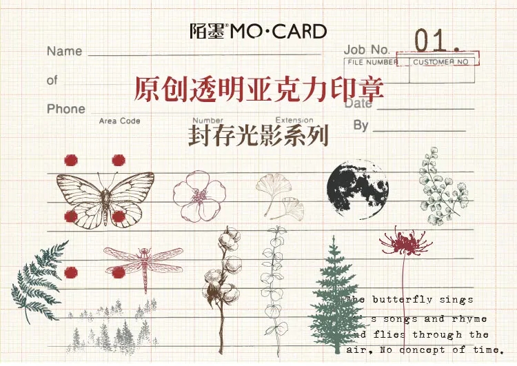 Ретро Лес серии украшения из акрила Резиновые Марки для stationery канцелярские DIY ремесла растения Цветок гинкго хлопок стандарт
