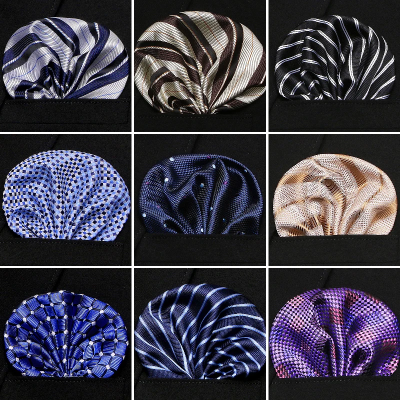 Новые мужские 100% шелковые носовые платки Цветочные Пейсли полосы карманные