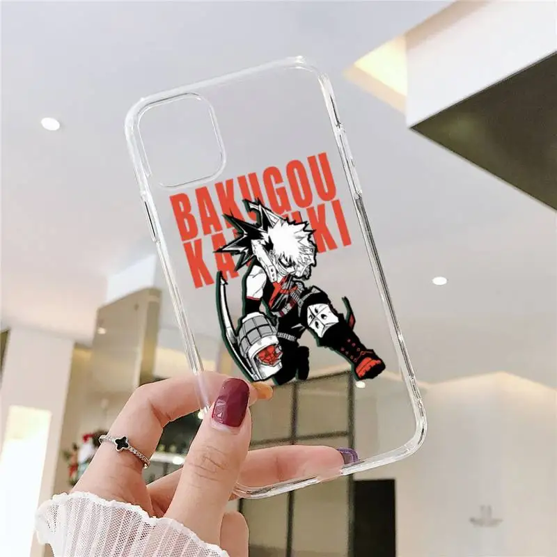 

boku My hero academia Phone Case Transparent soft For iphone 5 5s 5c se 6 6s 7 8 11 12 plus mini x xs xr pro max