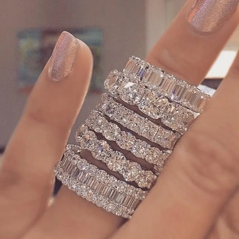 Ручная работа 100% Стерлинговое Серебро 925 пробы кольцо с искусственным