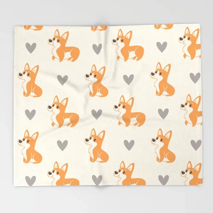 Мультяшное одеяло в виде собаки корги милый детский дизайн и мопса для кровати