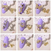 3d super flash diamond nail new nail decoration butterfly jewelry cats eye bow zircon