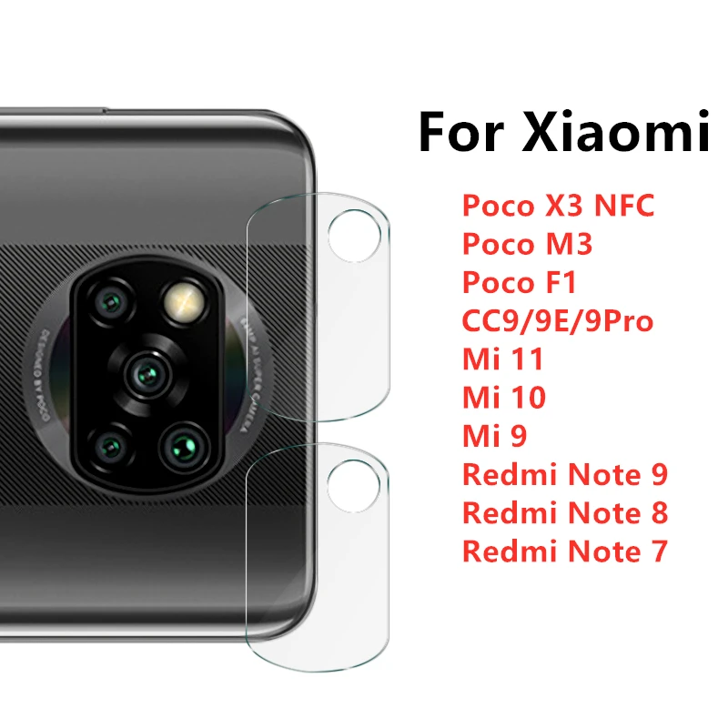 

Phone Camera Protector Glass For Xiaomi Redmi Note 8 7 9 MI 10T Pro Poco X3 NFC M3 Back Lens Anti-scratch Protective Cover