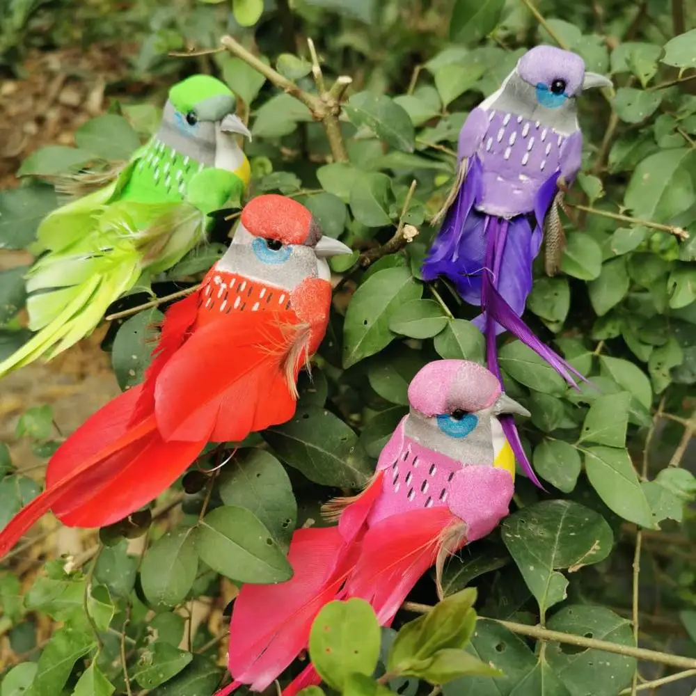 12*4*5 см/12 шт перышки из искусственного пенопласта разворачиваются вокруг птиц