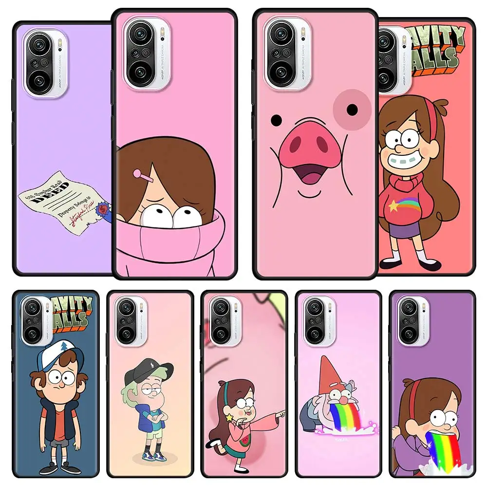 

Cartoon Gravity Falls Case For Xiaomi Redmi Note 11 Pro 9 9T 9A 9C 8A 7A 8 7 Black Soft Casing Luxury Disney Silicone Cover