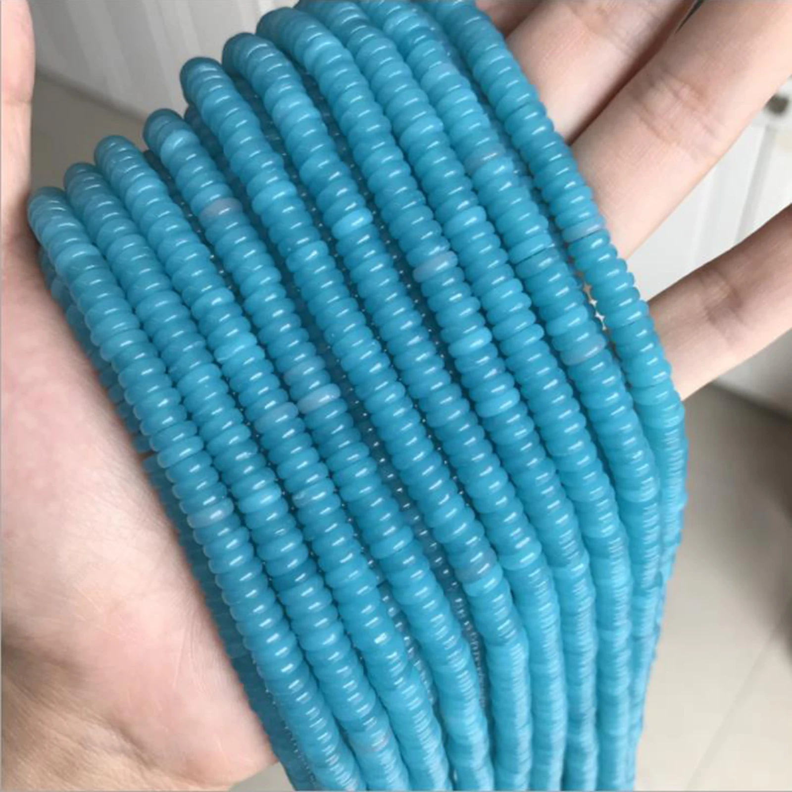 

4-6mm Colorful Natural Disc Jade Beads For Jewelry Making Round Spacer Beads DIY Beads Accessories ,1Strand(About 190PCs/Strand)