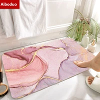 aiboduo non slip pink marble girly family floor mat carpet house cozy home decoration living room bathroom bath mat for bedroom